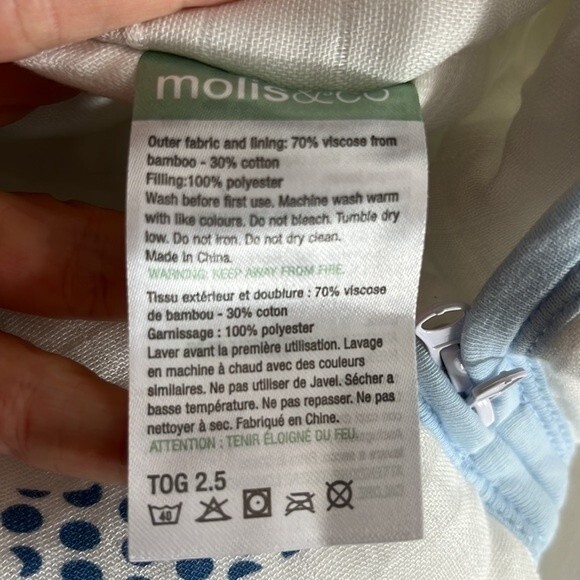 Molis & Co. Winter  Baby Sleeping Bag Sak Soze Medium Star Print Soft and Warm - Picture 6 of 7